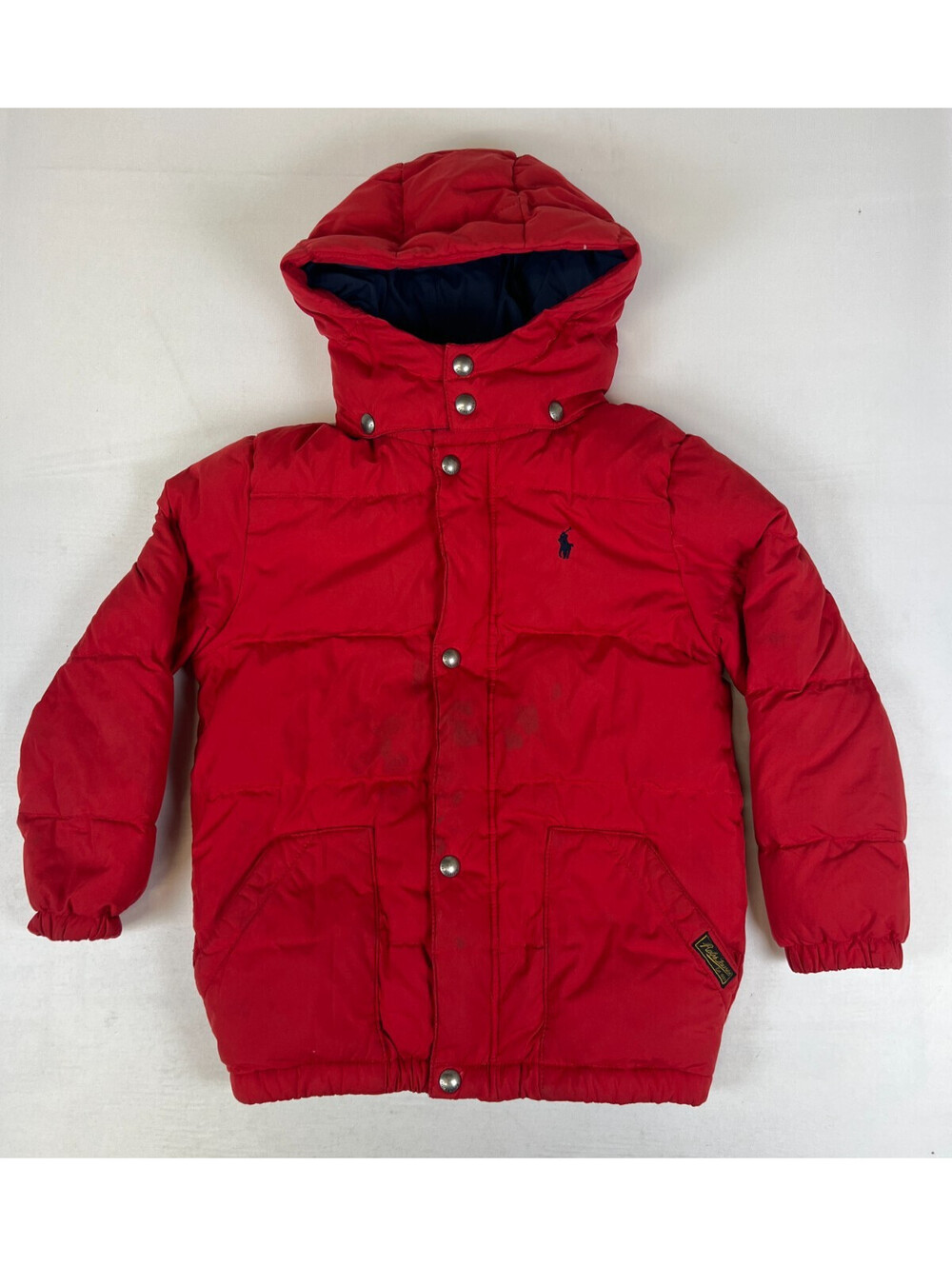 Polo Ralph Lauren Kids Boys 7 Red Winter Puffer Jacket Hooded Down Coat